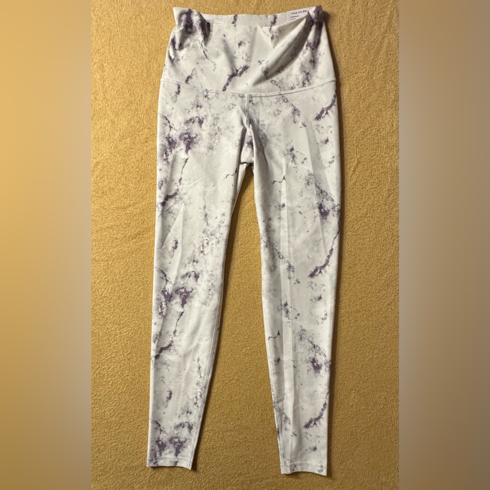 Old Navy White and Purple Patterned Leggings